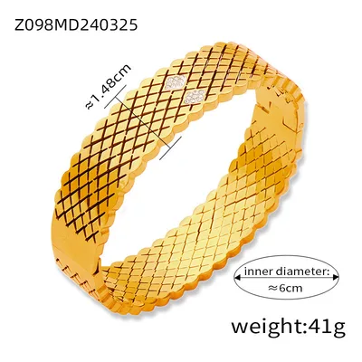 Fashion New Personalized Titanium Steel Gold plated Diamond Geometric Bracelet Z098 Gold Bracelet - Shop at LoveMi
