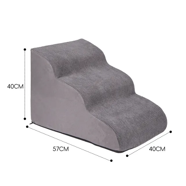 Household Small Dog Stairs Wave Pet Stairs Export Big Three Sections Gray - Shop at LoveMi