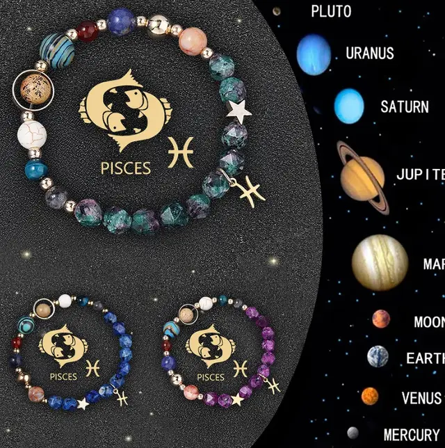 Crystal Stone Zodiac Sign Bracelet F - Shop at LoveMi