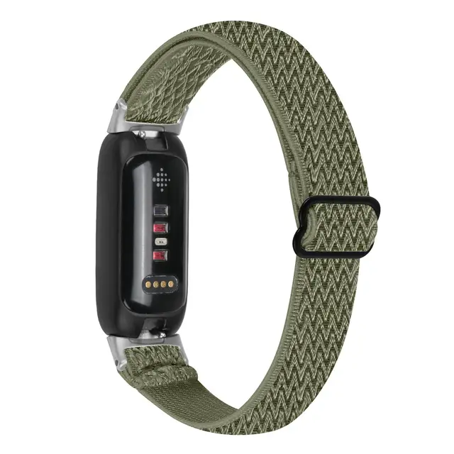 Elastic Herringbone Single Circle Adjustable Watch Band Olive Green - Shop at LoveMi