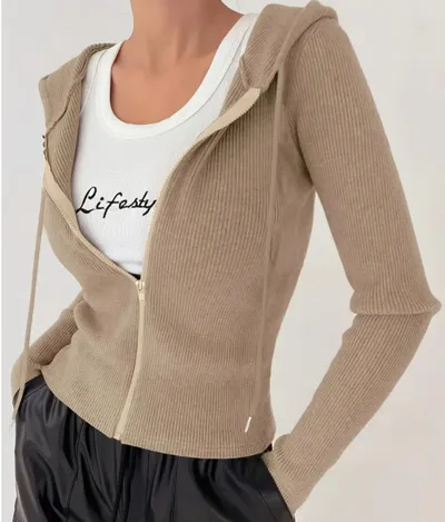 Women's Slim Fit Solid Color Hooded Jacket Yellow - Shop at LoveMi