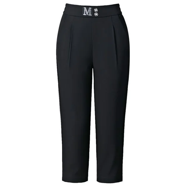 High Waist Thin Plus Size Casual Tappered Harem Pirate Shorts Black - Shop at LoveMi