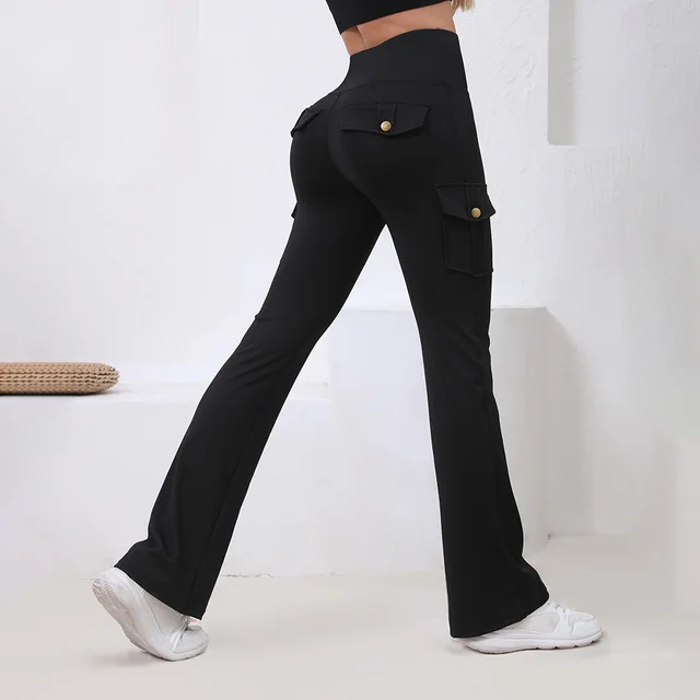 Pocket High Waist Hip Lift Quick drying Breathable Tight Casual Fitness Sports Pants Black - Shop at LoveMi