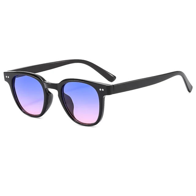 Handsome Trendy Domineering Internet famous Sunglasses Black Frame Gradient Blue Pink - Shop at LoveMi