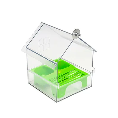 Peony Parrot Feeder Villa Transparent Roof Feeder - Shop at LoveMi