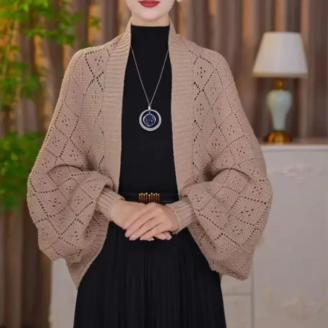 Elegant Cheongsam Outerwear Shawl Khaki - Shop at LoveMi