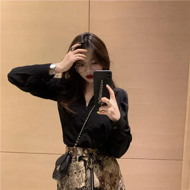 New Women's Early Spring Clothes Anti aging Fashion Skirt Foreign Elegant Two piece Set Black Shirt - Shop at LoveMi