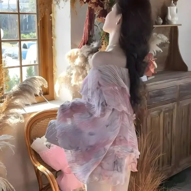 Pastoral Style Sweet Set Spring And Summer Temperament Slimming Design Pink Top - Shop at LoveMi