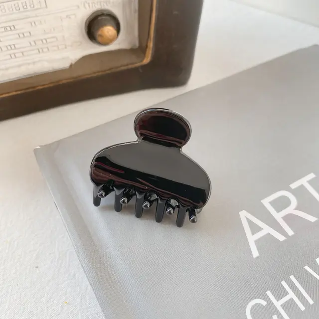 Korean Style Cellulose Acetate Sheet Hair Accessories Trumpet Simplicity Temperament Hair Claw Women Black - Shop at LoveMi