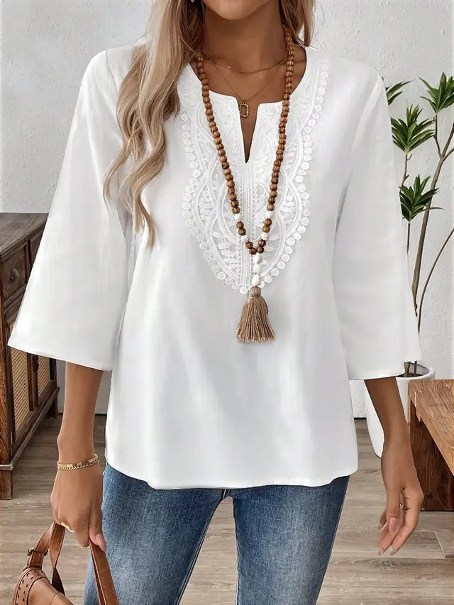 Elegant Fashion Solid Color Loose Shirt White - Shop at LoveMi