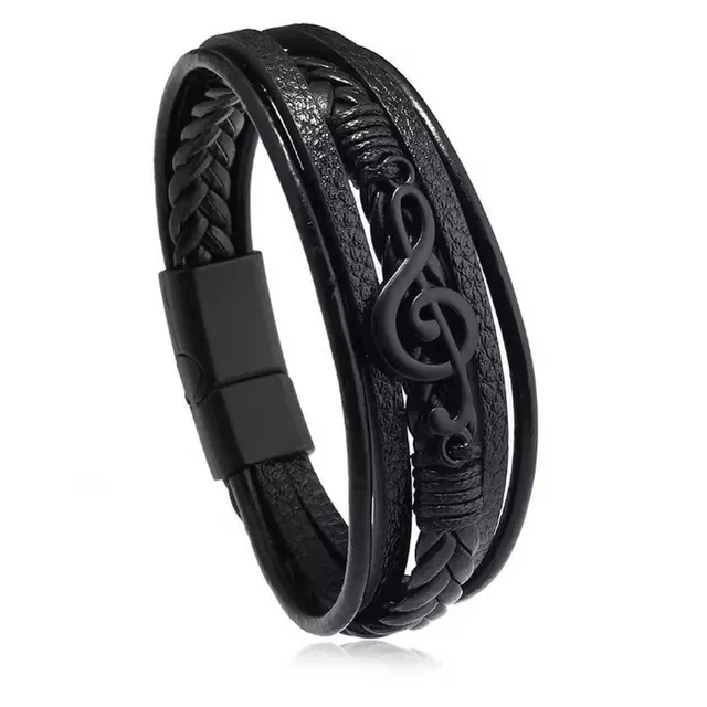 Fashion Retro Music Symbol Bracelet Black - Shop at LoveMi