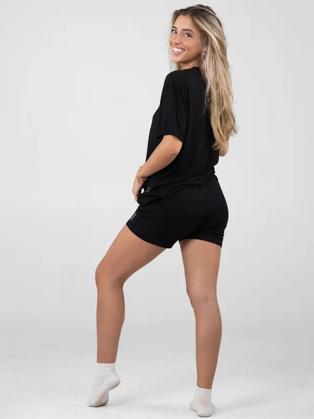 Women's Plus Size Loose Casual Summer Short sleeved Home Wear Suit Black - Shop at LoveMi