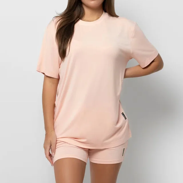 Women's Plus Size Loose Casual Summer Short sleeved Home Wear Suit Pink - Shop at LoveMi