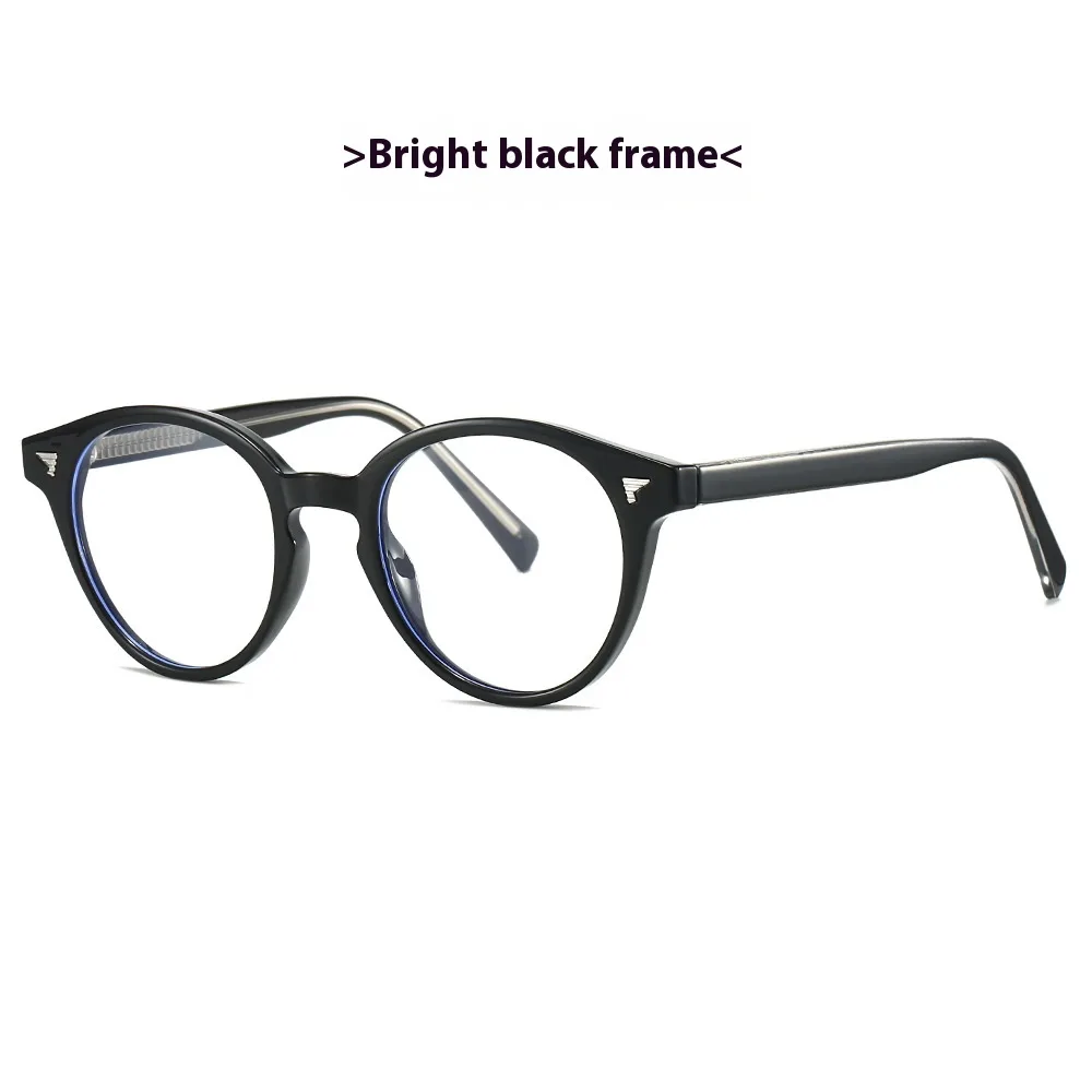 Fashion Plain Glasses Retro Rivet Frame Glasses Anti Blue Light Blue - Shop at LoveMi