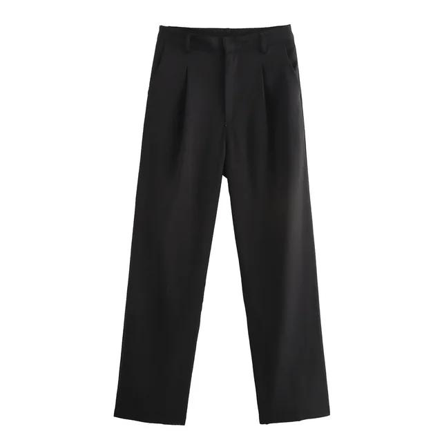 Double Pocket Coat Top Pants Suit Women Black Pants - Shop at LoveMi