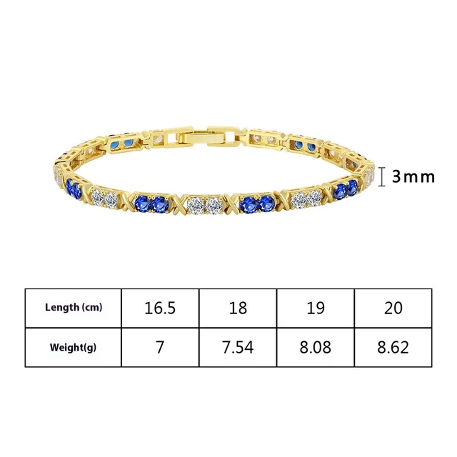 Hollow Cross Colorful Crystals Inlaid Open ended Bracelet Sweet And Cool Temperament 3X200Mm Plated 14K Gold - Shop at LoveMi