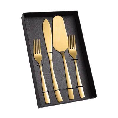 Household Fashion Cake Knife Shovel Baking Suit Gold 4Pcs Gift Box - Shop at LoveMi