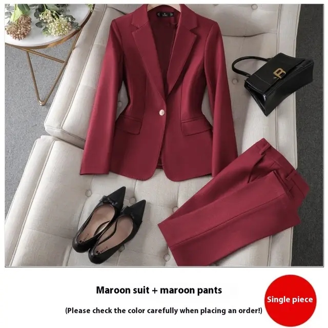 Professional Outerwear Women's Autumn And Winter New Fashion Purplish Red - Shop at LoveMi