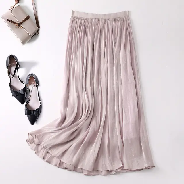 Slim Slimming Mid length Elegant Pendant Summer Elastic Skirt Purple - Shop at LoveMi