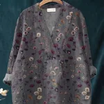 Collarless Long-sleeved Women's Shirt Long Sweater Casual Shirt - Zj716-M
