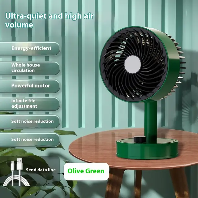 Small Fan Office Desktop Creative Usb Charging Fan Green - Shop at LoveMi