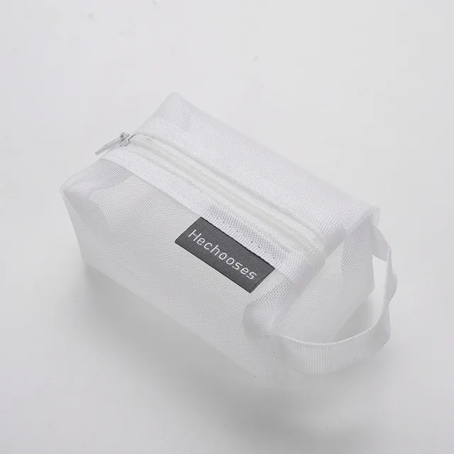 Simple Nylon Three dimensional Square Mesh Coin Purse Large Capacity Key Case Portable White - Shop at LoveMi