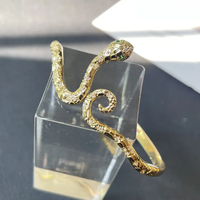 Retro Distressed Simulated Snakes Bracelet Punk Snake Bracelet Gold - Shop at LoveMi