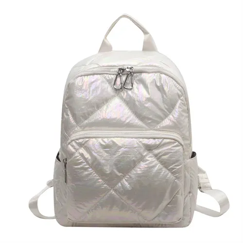 Embroidery Thread Backpack Girls Shopping Korean Simple All match Cotton White - Shop at LoveMi