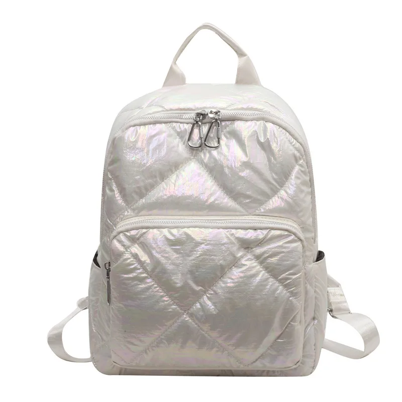 Embroidery Thread Backpack Girls Shopping Korean Simple All match Cotton White - Shop at LoveMi