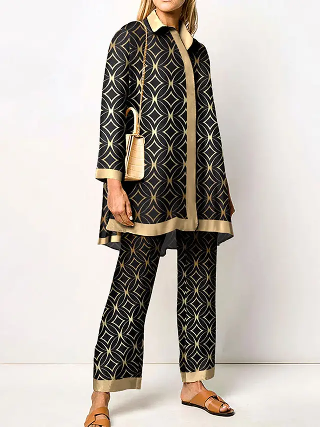 Long sleeved Trousers Shirt Two piece Set Cstz02 - Shop at LoveMi