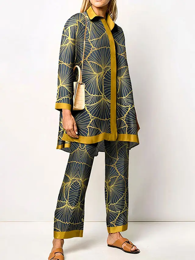 Long sleeved Trousers Shirt Two piece Set Cstz03 - Shop at LoveMi