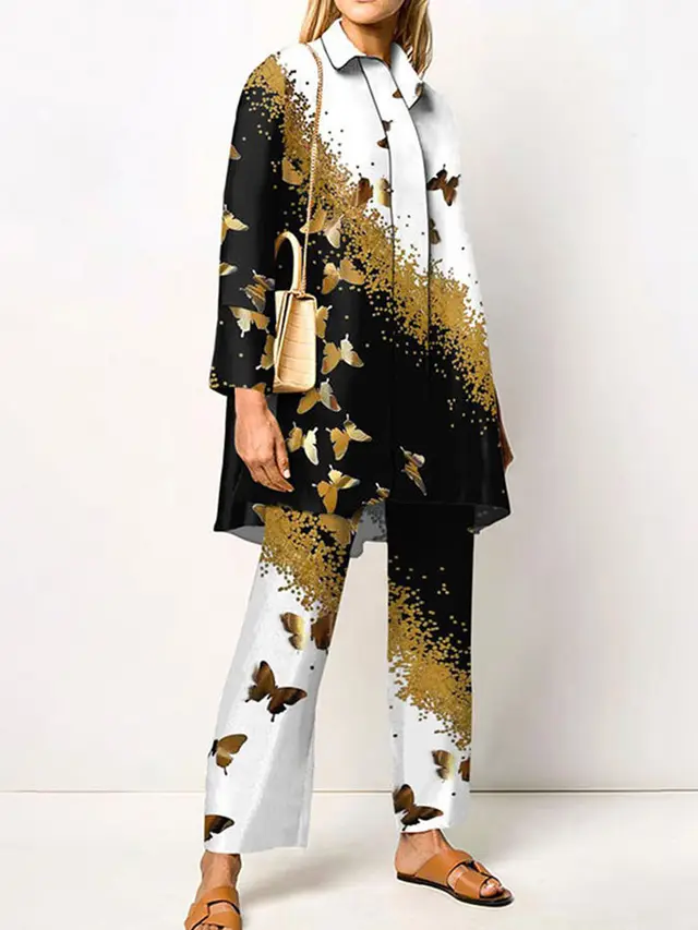 Long sleeved Trousers Shirt Two piece Set Cstz05 - Shop at LoveMi