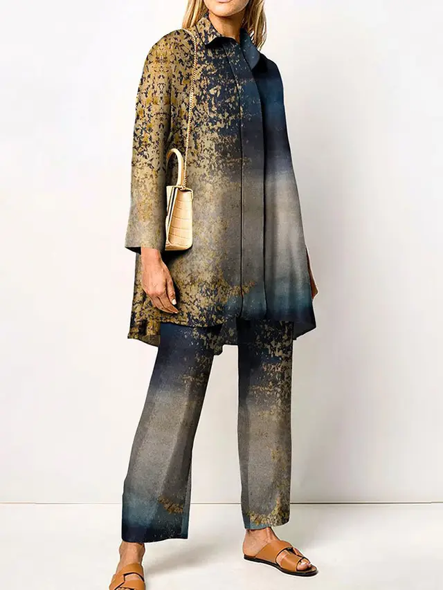 Long sleeved Trousers Shirt Two piece Set Cstz07 - Shop at LoveMi