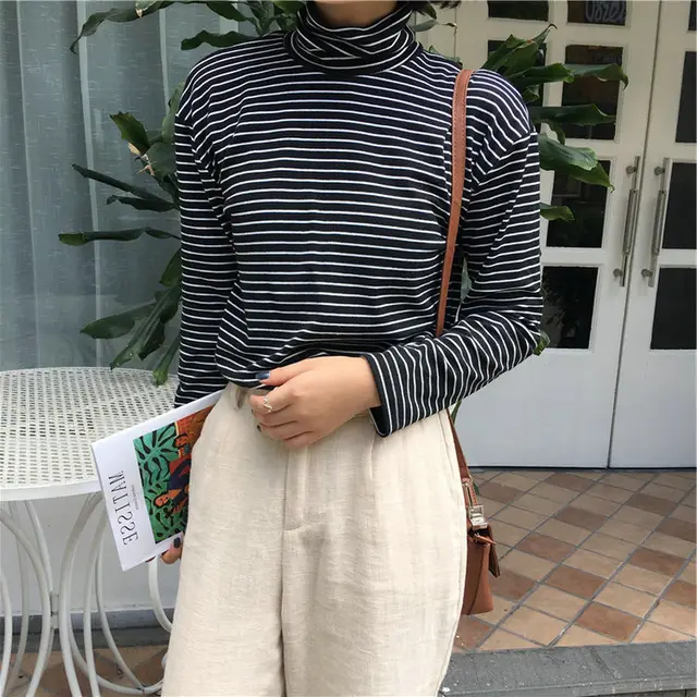 Women's Long sleeved Style All matching Top Black - Shop at LoveMi