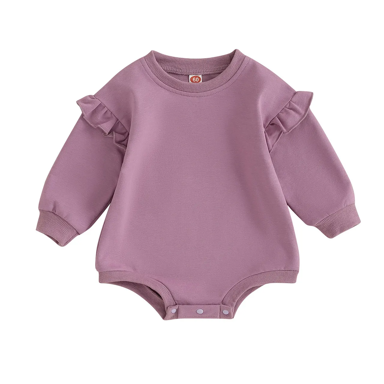 Sweet Ruffled Small Sweater Long Sleeve - Purple