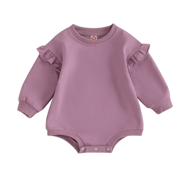 Sweet Ruffled Small Sweater Long Sleeve Purple - Shop at LoveMi