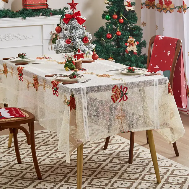 Decorative Lace Coffee Table Dining Table Cloth Christmas Bell - Shop at LoveMi