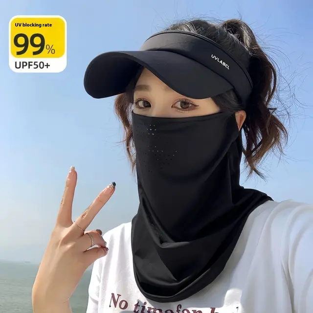 Outdoor Cycling Masks Sun Protection Breathable Face Towel Veil Black - Shop at LoveMi