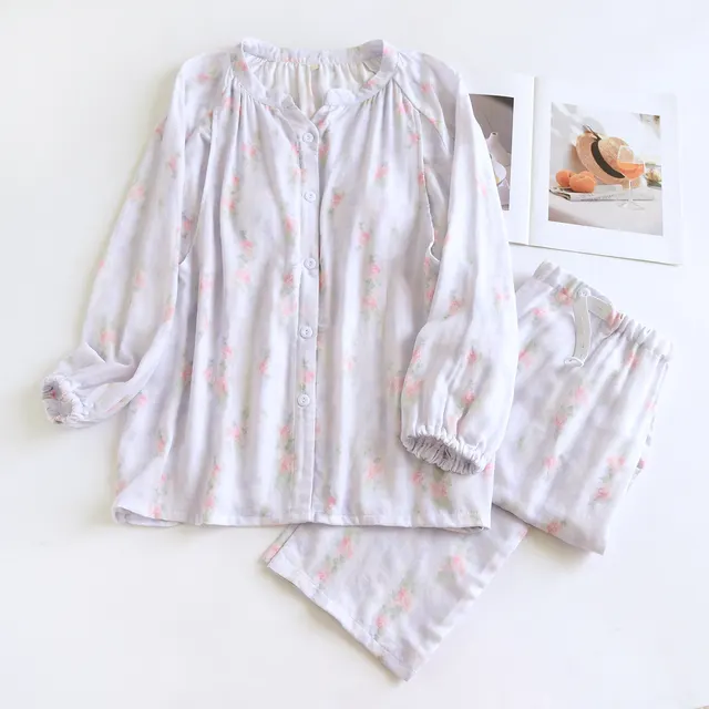 Bamboo Cotton Yarn With Chest Pad Confinement Clothing Summer Thin Long Sleeves Purple - Shop at LoveMi