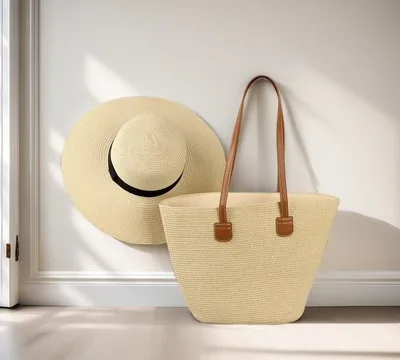 Seaside Vacation Sun Protection Straw Hat Bag Set No 7 Suit - Shop at LoveMi