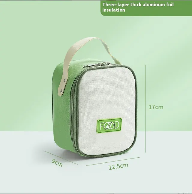 Cup With Cover Spoon Breakfast Porridge Cup Soup Pot Soybean Milk Portable Outerwear Cup Handbag Green - Shop at LoveMi