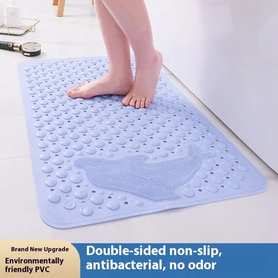 Bathroom Non slip Bath Drop Proof Suction Cup Floor Mat Light Blue - Shop at LoveMi