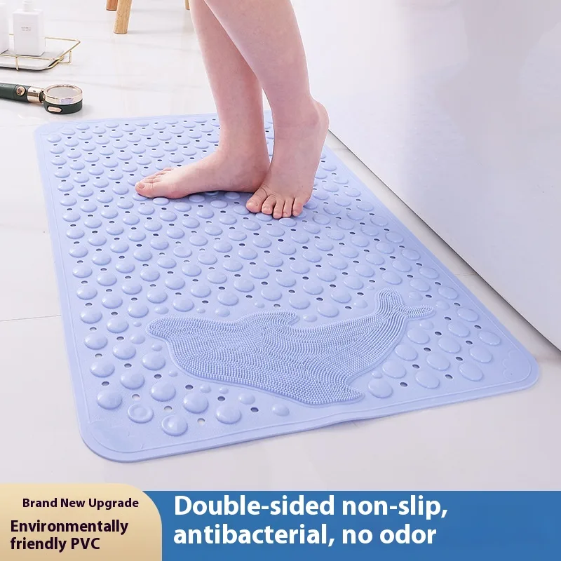 Bathroom Non slip Bath Drop Proof Suction Cup Floor Mat Light Blue - Shop at LoveMi
