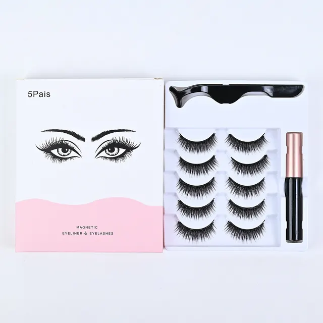 Customized Three Pairs Of Soft And Non piercing Glue free Detachable Magnetic Eyelash Five Pairs Of 05 - Shop at LoveMi