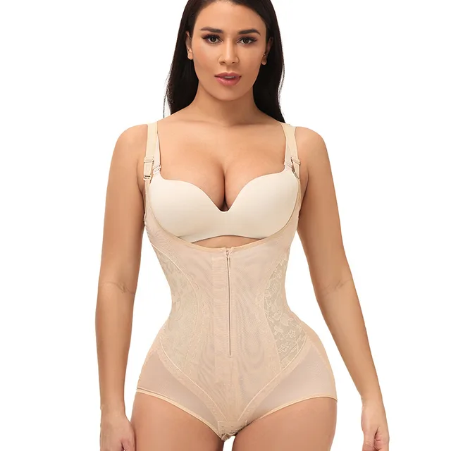 One piece Corset Abdominal shaping Hip lifting Girdling Postpartum Skin Color - Shop at LoveMi