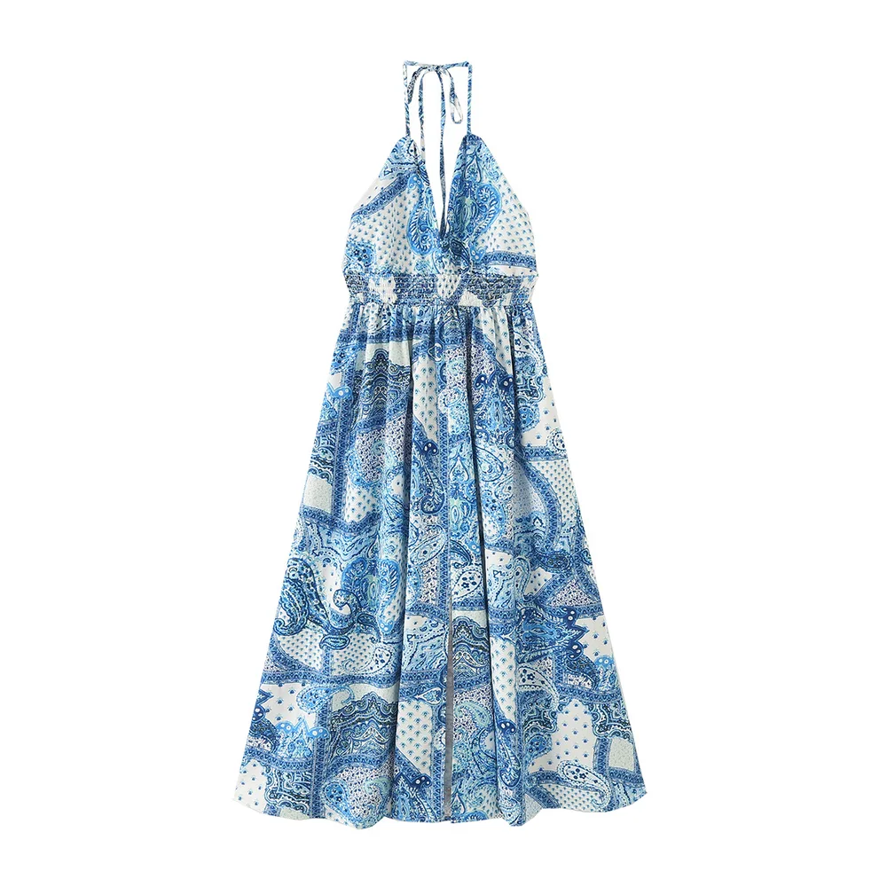 New Women's Paisley Lace Printing Dress - Colour - View 1