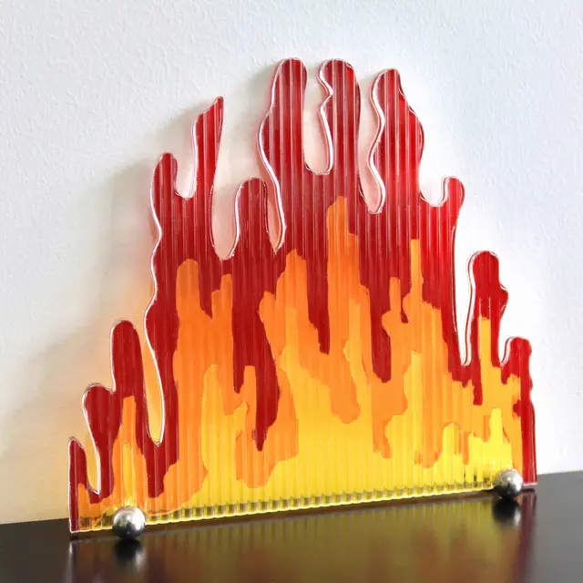 Acrylic Flame Display Table Screen Photo Orange M - Shop at LoveMi