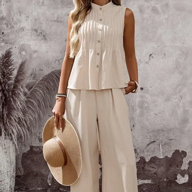 Women's Two piece Summer Set Beige - Shop at LoveMi