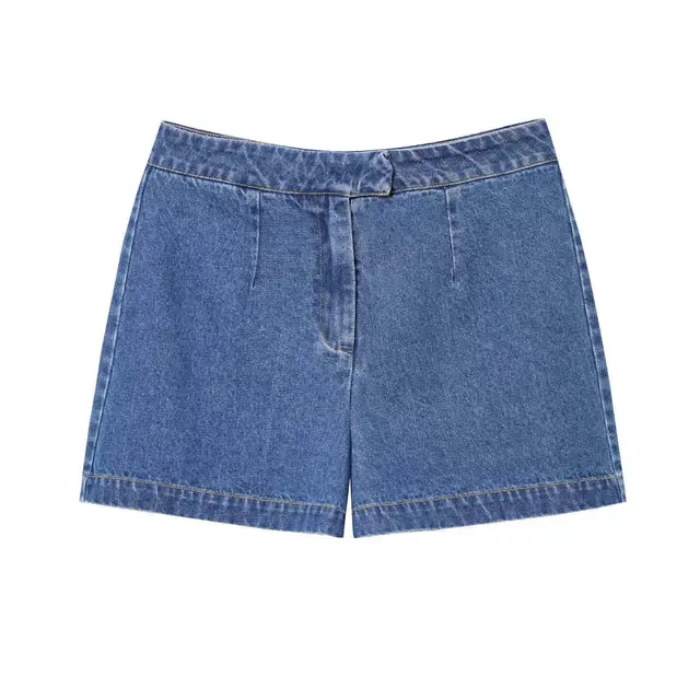 European And American Style Women's Vest Waist tight Mid waist Denim Shorts Shorts - Shop at LoveMi