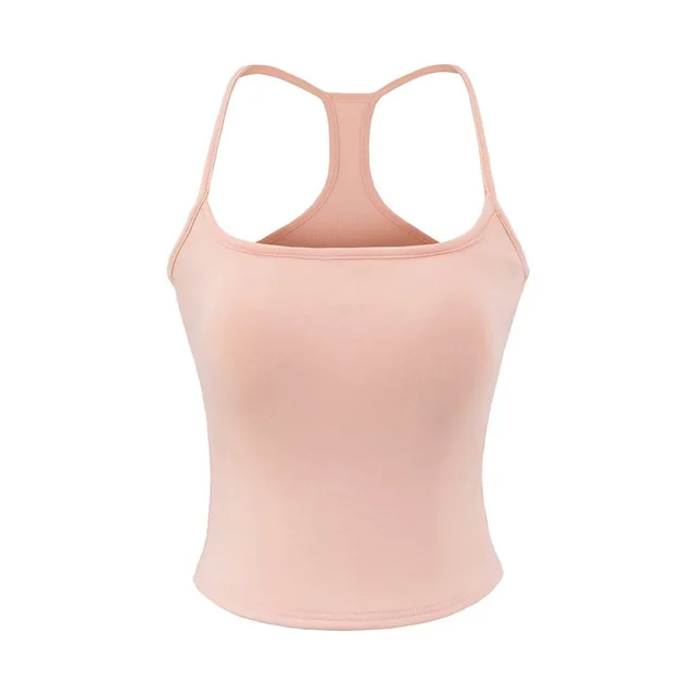 Women's Summer Casual Sports Vest Women's Beauty Back Sling Light Pink - Shop at LoveMi